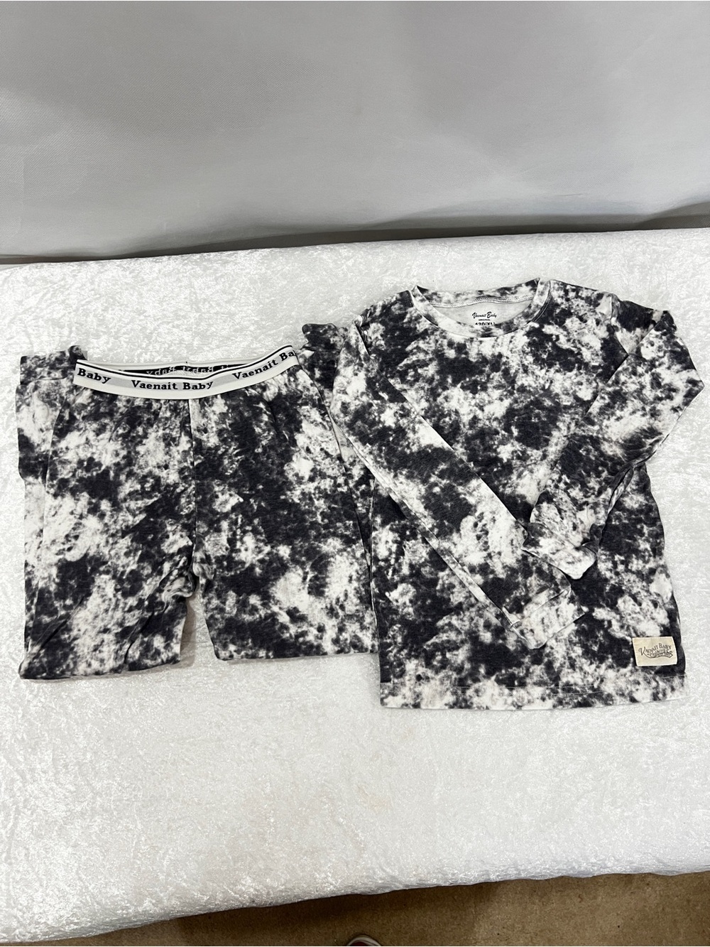 Vaenait Baby Lot of 2 set pajama boy's blue and gray tie-dye size 6/7 Years - Picture 3 of 10